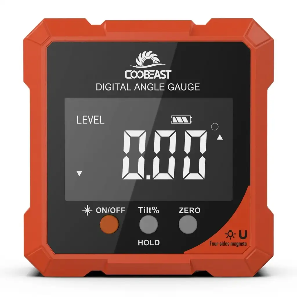 COOBEAST digital angle finder with laser and magnetic base